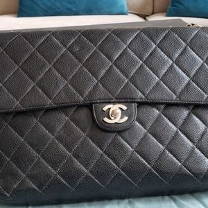 Vintage Chanel Cavalier Black leather
